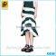 Dongguan Factory Custom Hot Sale Ripple Stripe Asymmetric Skirt