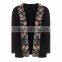 Floral trim blazer women jersey plus size suit women jacket