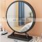 Decorative Moon phase round Shaped natural wood floating glass mirror for home wall hanging mirror