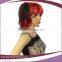 red and black short ponytail halloween party wigs