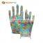 Work gloves safety 13 gauge floral Iiner with Nitrile touch coated on palm and fingers safety garden gloves
