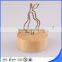 Customized wood base memo clip