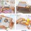 Bamboo Laptop Desk Adjustable Portable Breakfast Serving Bed Tray with Tilting Top Drawer for Surfing Reading Writing Eating
