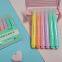 Factory Price 6 color pastel color fluorescent soft fiber tip highlighter triangle shape barrel marker watercolor pen