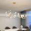 Luxury LED Home Villa Stairs Chandelier for Living Room Ceiling Lamp Modern Ginkgo Leaf Pendant Light
