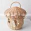 Hot Sale Cute For Kid Mushroom Rattan Basket House with Handle, Wicker Bag Kids Toys Wholesale Supplier