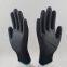 Black Polyester Knitted Black PU Palm Coated Safety Work Gloves Anti-static Comfortable Wearing Breathable