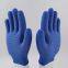 blue polyester thread knitted white PVC dot palm coated anti-slip safety work gloves