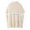Organic Eco-friendly Women's Turtleneck Poncho Cashmere Knitted Pullover with Tassels