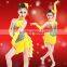 Cheap in-stock fashion children sequin latin /jazz dance costume modern dance costumes ( yellow+ red)