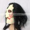 Wholesale bottom price Movie theme Halloween Saw mask with wig horror mask latex high quality halloween latex mask