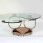 Glass top table with stainless steel leg