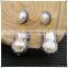 LFD-05E Newest Druzy 24k Gold Pave Rhinestone Crystal Pearl Stud Earring / Drop Earrings Jewelry Making