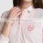 Hot sale women sweaty 100% cotton knit light pink striped lounge nightshirt shirt
