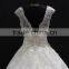 Silver lace with beading belt two straps ball gown wedding dress