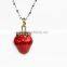 2016 new arrival metal enamel pendant strawberry