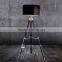Best selling black floor lamp with wooden tripods & kinds of fabric shade F011