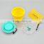 Transparent Clear Lid Silicone Travel Cup Custom Printed with Carabiner