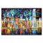 High quality modern style citylife canvas knife oil painting