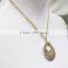 Newest Goldtone Circles w/ Pattern Wave Pendant Necklace Simple Chain Necklace 2016 Fashion Style Wholesale