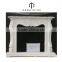High polished marble stone fireplace mantel