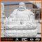 Temple decoration natural white marble stone laughing buddha statue