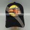 New fashion black unisex 6 panel untructured embroidered custom baseball cap wholesale