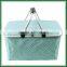 Portable double handle folding picnic basket
