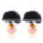 Shinning newest style fur ball stud earrings/fashion luxury colorful light ball earrings stud