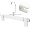 Square Hook White Plastic Skirt/Pant Hanger with Adjustable Clips