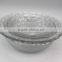 Factory price Four sizes wave edge apple pattern clear glass bowl