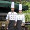 White customized with good quality double breasted cotton/polyester buttons buttons chef coat