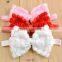 Hot cute Chiffon Rose butterfly Bows Shabby Solid Color Bows Hair Headband