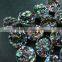 14mm rainbow black plated druzy quartz irregular surface round stone cabochon for DIY earrings,rings supplies 4110097