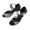 Evkoo Shiny Latin Dance Shoes With Leather Soft Sole Salsa Dance Shoes Close Toe Dance Shoes