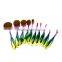 Soft fine hair Custom Private label tooth multi-purpose rainbow oval makeup brush set 10pcs