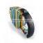 Colorful Stripes Pattern Retractable Pet Dog Leash Strap with Control Button