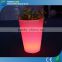 Garden Use Remote Control RGB Colorful LED Plastic Flower pot with Drainage Water Design