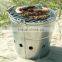 Stainless Steel Stoves Charcoal Grill Portable BBQ Barrel Outdoor Barbecue Bucket for beach and camping
