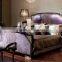 BISINI New Classic Purple Wood Bed with Carving