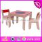 2015 New cute childrens table and chairs,popular wooden chairs and tables and hot sale WO8G100-x