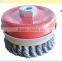 Twisted Knot Steel Wire Cup brush for welding scar removal