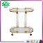 Luxury Asia Style Cart Trolley Metal Glass Trolley Room Serving Trolley For Sale