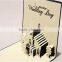 2016 hot sale 3D paper material lovely wedding invitation card luxury