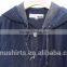 Cotton denim shirt with hoody hat