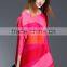 Gored bright color large size women plicated dresses wholesale