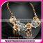 Golden flower rivets luxury exaggerated short necklace restoring ancient ways