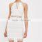 2017 wholesale top design crochet trim tight mini dress for ladies