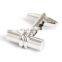 Simple Silver Cylinder Men Shirt Cufflinks