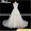 Tiamero brand custom noble style off-white short Cap sleeve a line brides wedding dress with lace wrapping flower